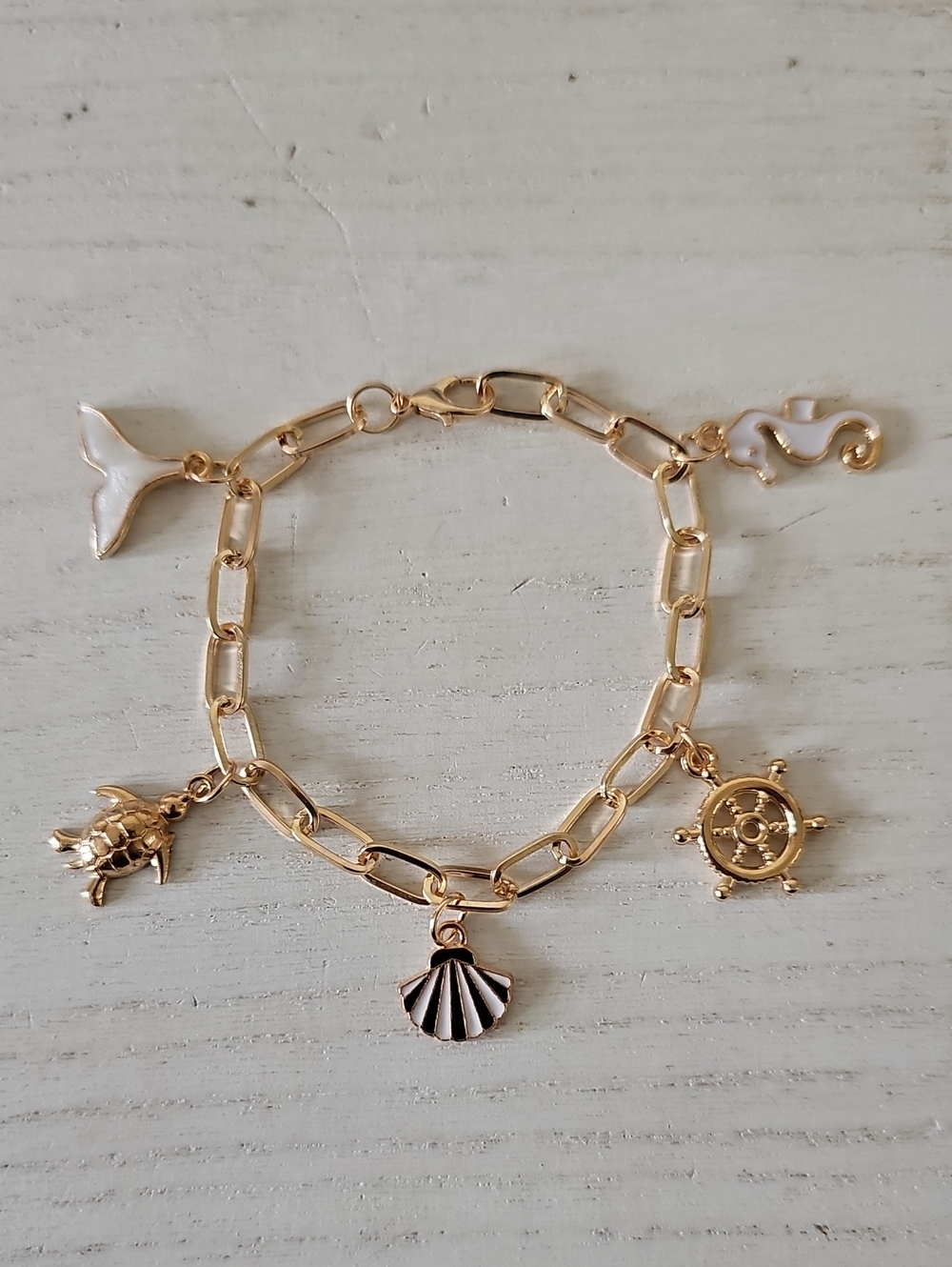 Gold-Tone Nautical Charm Bracelet